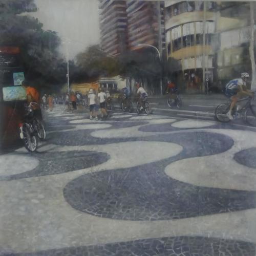 CICLISTAS EM COPACABANA - 100X100